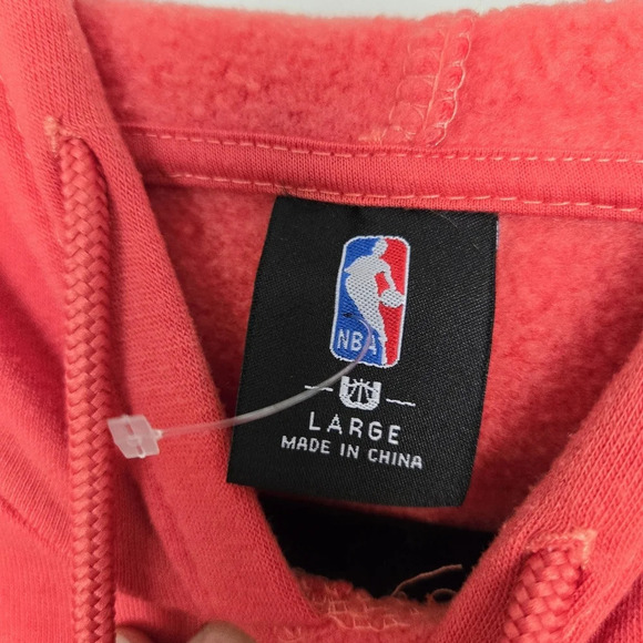 NBA Miami Heat‎ Red Orange Hooded Men's Sweater L Fleece Cangaroo Pocket - Picture 2 of 9